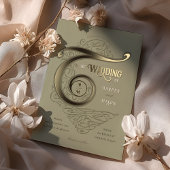 Verzierte Monogram Wedding Elegant Typografie Folieneinladung