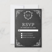 Verzierte Monogramm-UAWG RSVP Karte (Vorderseite)