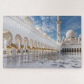 Verzierte Moschee in Abu Dhabi Moschee Außenbereic Puzzle (Horizontal)