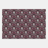 Verzierte Möwen und Blume auf Wein Geschenkpapier Set (Vorderseite 2)