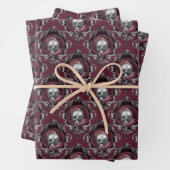 Verzierte Möwen und Blume auf Wein Geschenkpapier Set (Beispiel)