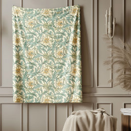 Verzierte Nature-Inspiriert Morris-Stil Pastellfar Fleecedecke