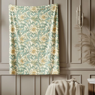 Verzierte Nature-Inspiriert Morris-Stil Pastellfar Fleecedecke