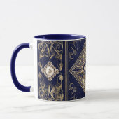 Verzierte Opulenz | Blauer und Goldschmuck Geblüht Tasse (Links)