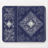 Verzierte Opulenz | Blauer und Silberschmuck Geblü Mousepad (Vorne)