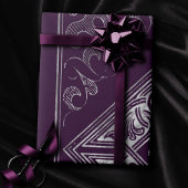 Verzierte Opulenz | Lila und Silberschmuck Geblüht Geschenkpapier