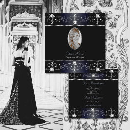 Verzierte Ornamente aus Schwarz-Blau-Augen-Auge hi Quadratische Visitenkarte