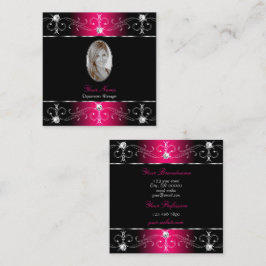 Verzierte Ornamente aus schwarzrosa Auge hinzufüge Quadratische Visitenkarte