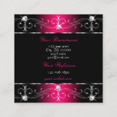 Verzierte Ornamente aus schwarzrosa Auge hinzufüge Quadratische Visitenkarte (Rückseite)