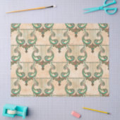 Verzierte Patina Harps auf Tan Decoupage Seidenpapier (Basteln)