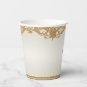 Verzierte Perlen Papiertasse Pappbecher (Vorderseite)