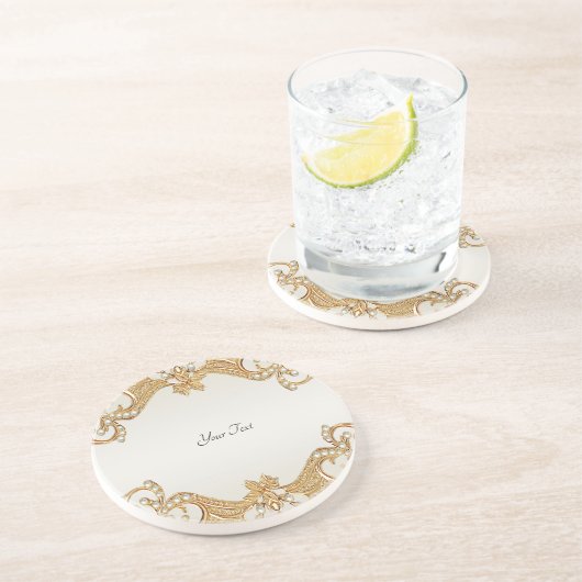 Verzierte Perlen Sandstone Untersetzer (Seite)