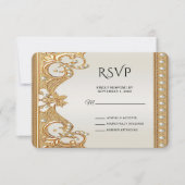 Verzierte Perlen Weiße RSVP-Karte RSVP Karte (Vorderseite)
