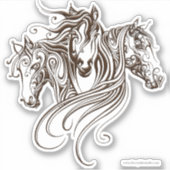 Verzierte Pferde Kiss Cut Sticker (Vorderseite)