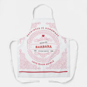 Verzierte PINKS Scroll Liebe aus essbaren Hipster Schürze (Vorderseite)