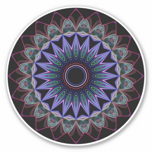 Verzierte Prisma-Mandala Aufkleber (Vorderseite)