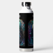 Verzierte Quallen aus Hartglas Trinkflasche (links)