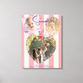 Verzierte Rahmen 3 Foto Rosa 1. Weihnachtsstein Leinwanddruck (Vorderseite)