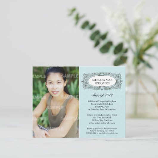 Verzierte Rahmen Abschluss Einladung (Stehend Vorderseite)