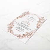 Verzierte Rahmen Elegante Hochzeitsstimmung Rose G Folieneinladung (Gedreht)