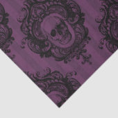Verzierte Rahmen und Skulls auf Lila Decoupage Seidenpapier (Detail)
