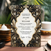 Verzierte Retro-Arabisch-Exotic-Bold-Damask-Hochze Einladung