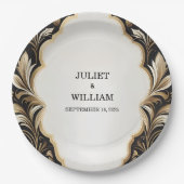 Verzierte Retro-Arabisch-Exotic-Bold-Damask-Hochze Pappteller (Vorderseite)