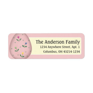 Verzierte rosa Adressen-Etiketten Osterei-d4