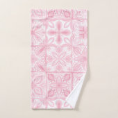 Verzierte rosa Fliesen Badhandtuch Set (Handtuch)