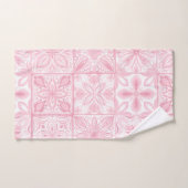 Verzierte rosa Fliesen Badhandtuch Set (Handtuch)