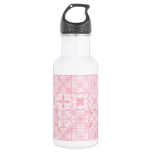 Verzierte rosa Fliesen Edelstahlflasche