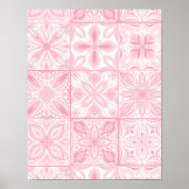 Verzierte rosa Fliesen Poster (Vorne)