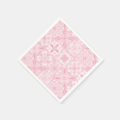 Verzierte rosa Fliesen Serviette (Ecke)