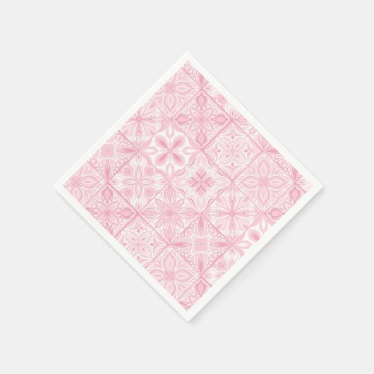 Verzierte rosa Fliesen Serviette (Ecke)