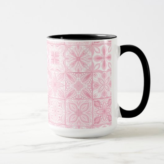 Verzierte rosa Fliesen Tasse (Rechts)