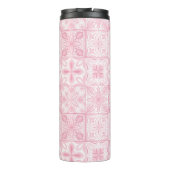 Verzierte rosa Fliesen Thermosbecher (Rückseite)
