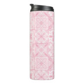 Verzierte rosa Fliesen Thermosbecher (Nach rechts gedreht)