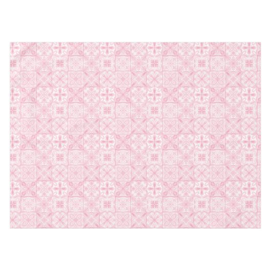Verzierte rosa Fliesen Tischdecke (Vorderseite (Horizontal))
