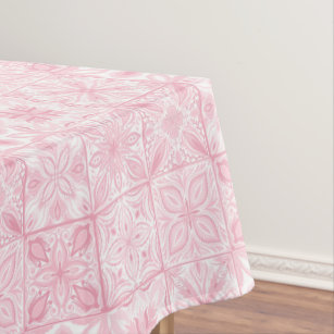 Verzierte rosa Fliesen Tischdecke
