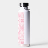 Verzierte rosa Fliesen Trinkflasche (Links)
