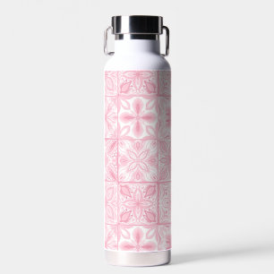 Verzierte rosa Fliesen Trinkflasche