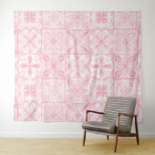 Verzierte rosa Fliesen Wandteppich (Beispiel (Horizontal))