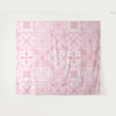 Verzierte rosa Fliesen Wandteppich (Vorderseite (Horizontal))