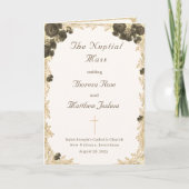 Verzierte Rose katholisches Hochzeitsprogramm Programm (Vorderseite)