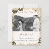 Verzierte Rose Save the Date Karte (Vorderseite)