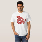 Verzierte rote chinesische Schlange T-Shirt (Vorne ganz)