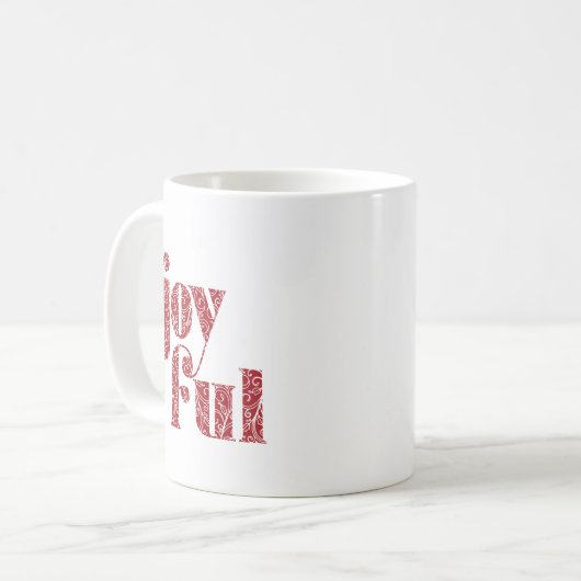 Verzierte Rotfröhliche Typografie Weihnachten/Feie Kaffeetasse (Vorderseite Links)