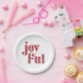 Verzierte Rotfröhliche Typografie Weihnachten/Feie Pappteller (Party)
