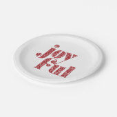 Verzierte Rotfröhliche Typografie Weihnachten/Feie Pappteller (Schrägansicht)