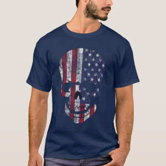 Verzierte Schädel-Amerikafahne T-Shirt